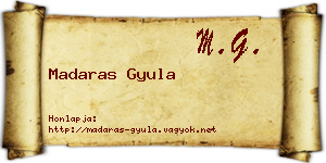 Madaras Gyula névjegykártya