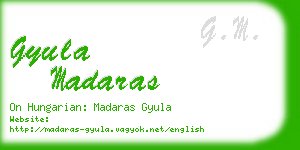 gyula madaras business card